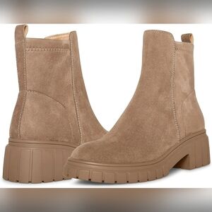 Blondo Prestly Waterproof Bootie Taupe Size 8.5 Side Zip Grey Tan